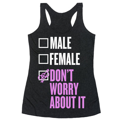 I am Genderfluid Check List Racerback Tank