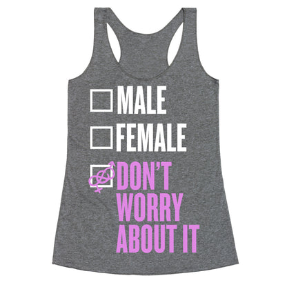 I am Genderfluid Check List Racerback Tank