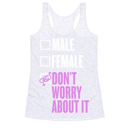 I am Genderfluid Check List Racerback Tank