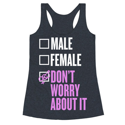 I am Genderfluid Check List Racerback Tank