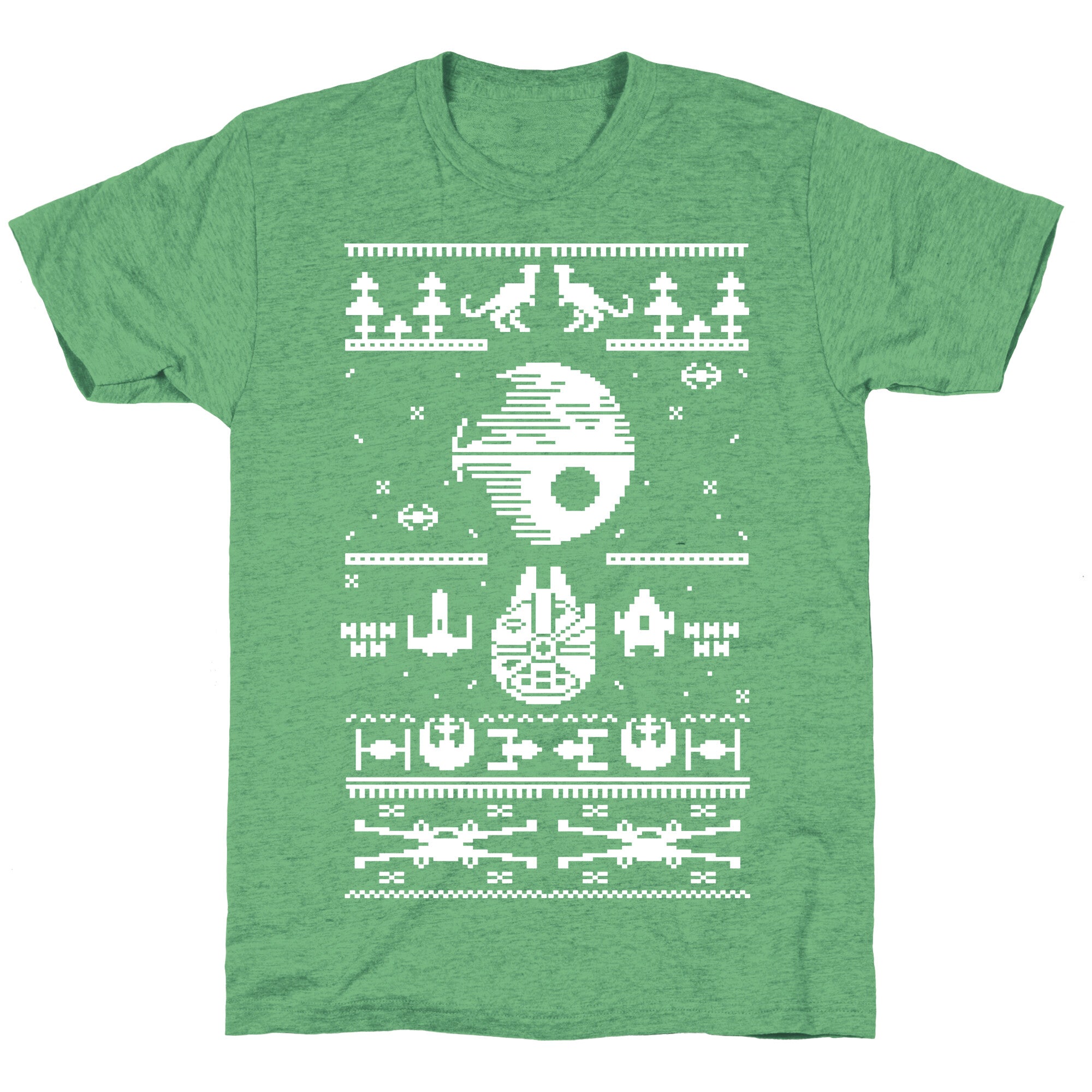 Scifi Spaceship Christmas Unisex Triblend Tee