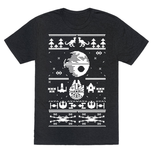 Scifi Spaceship Christmas Unisex Triblend Tee