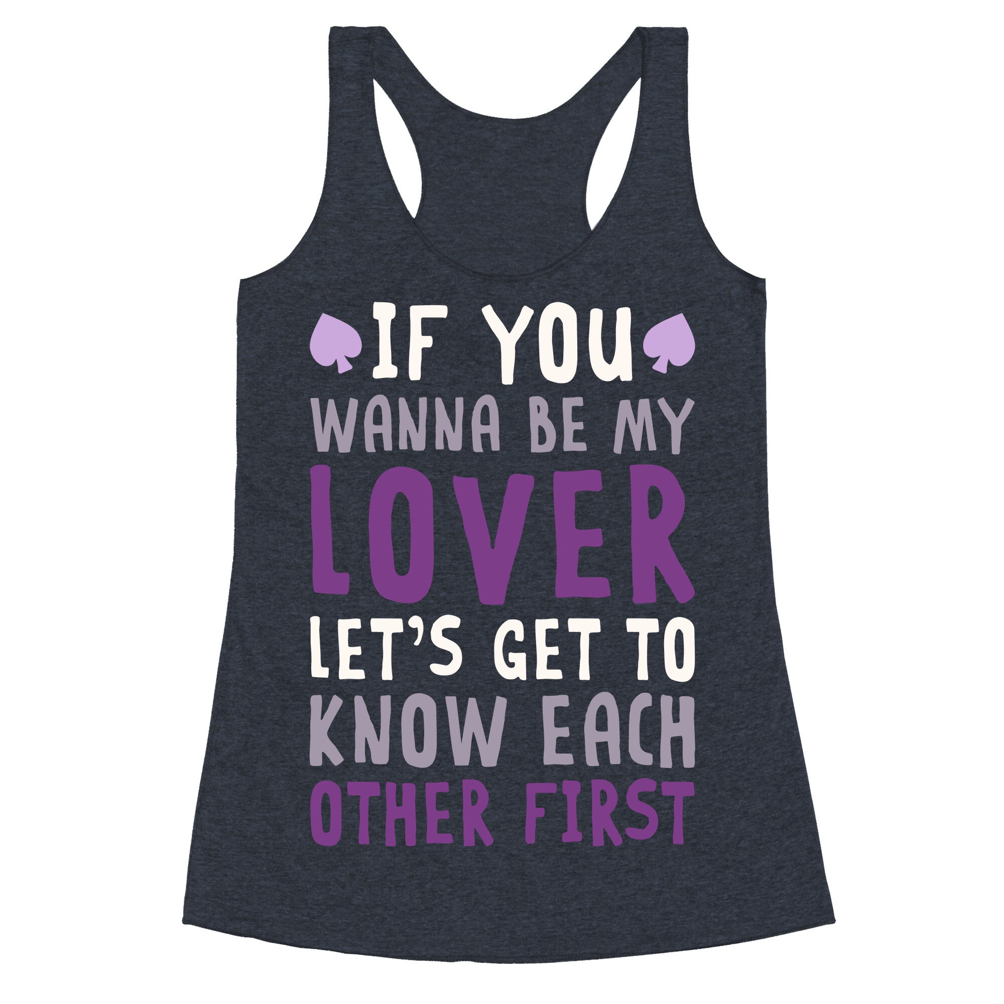 If You Wanna Be My Lover, Let's Get To Know Each Other First Racerback Tank