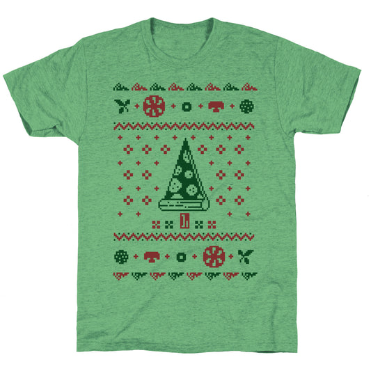 Ugly Pizza Christmas Sweater Unisex Triblend Tee