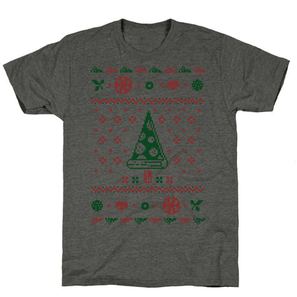 Ugly Pizza Christmas Sweater Unisex Triblend Tee