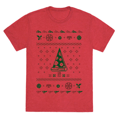 Ugly Pizza Christmas Sweater Unisex Triblend Tee