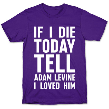 If I Die Today Tell Adam Levine I Loved Him T-Shirt