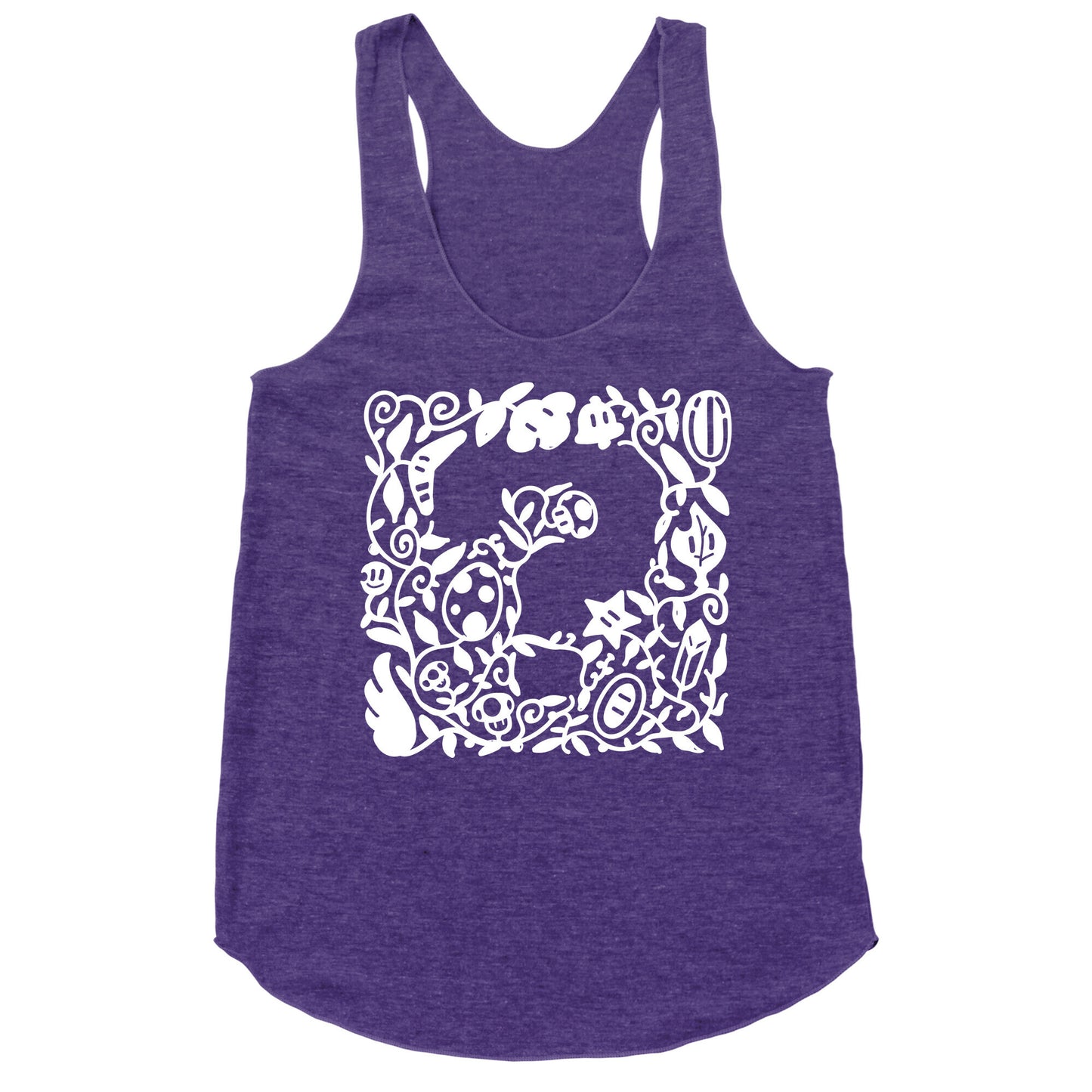 Floral Question Block Racerback Tank