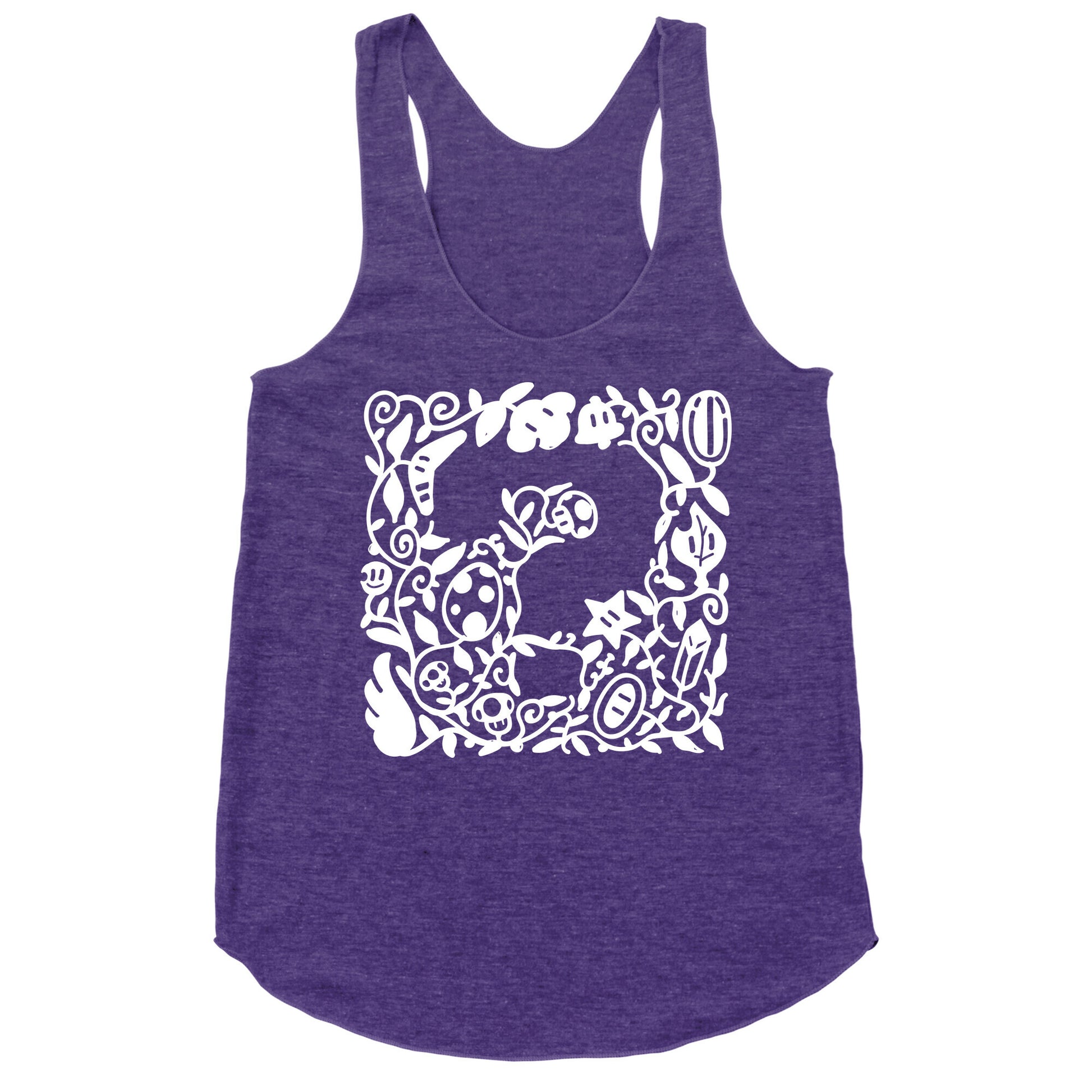 Floral Question Block Racerback Tank