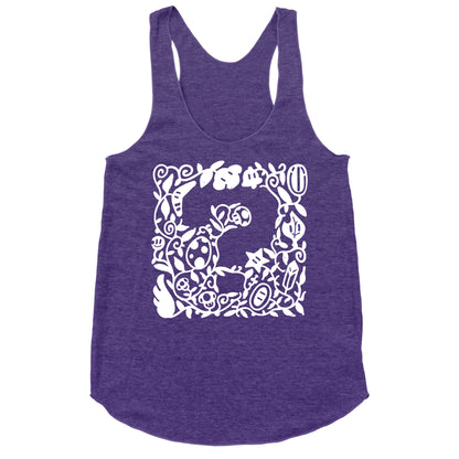 Floral Question Block Racerback Tank