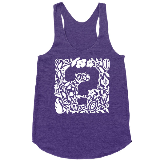 Floral Question Block Racerback Tank