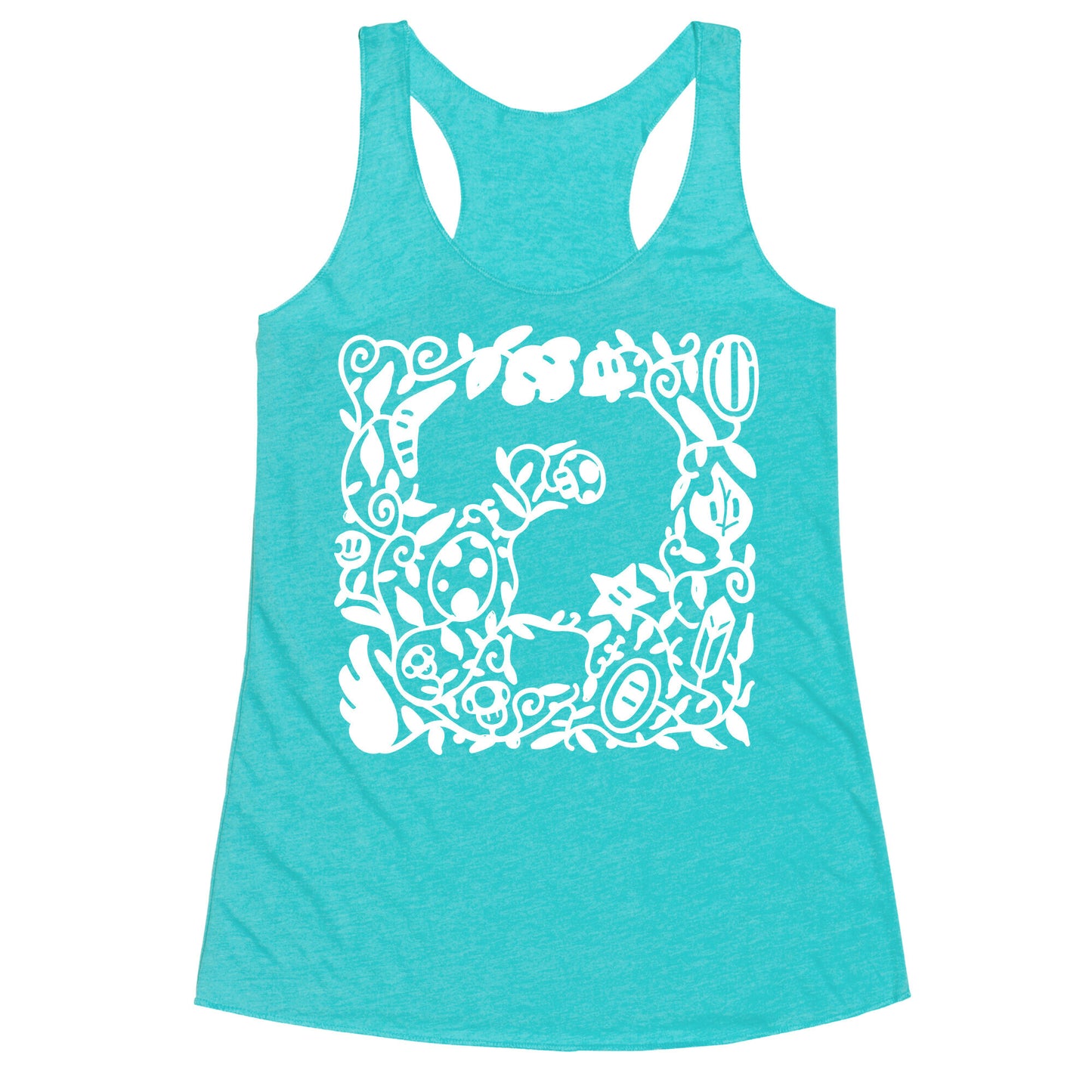 Floral Question Block Racerback Tank