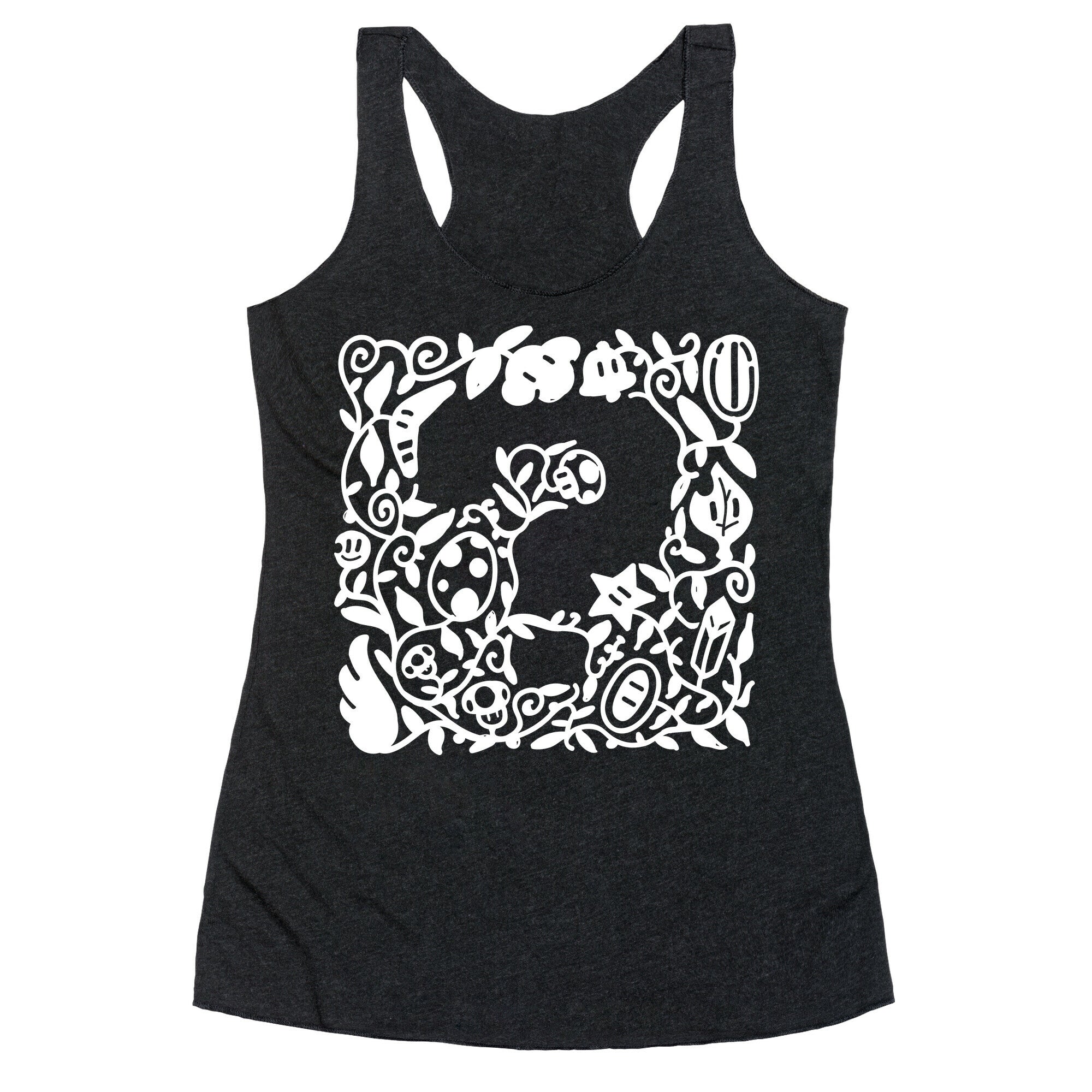 Floral Question Block Racerback Tank