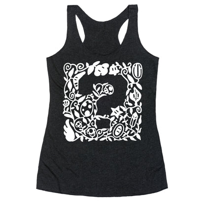 Floral Question Block Racerback Tank