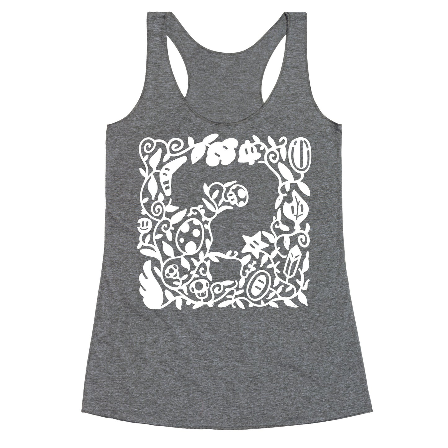 Floral Question Block Racerback Tank