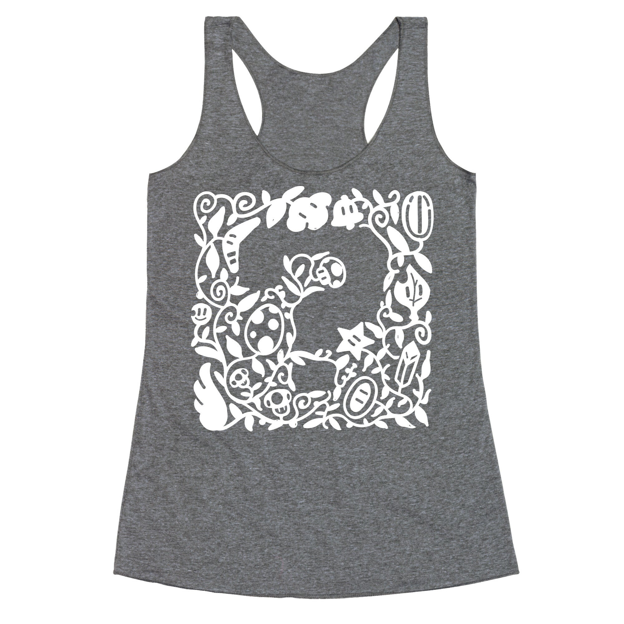 Floral Question Block Racerback Tank