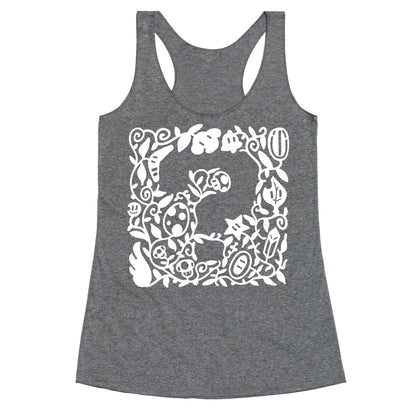 Floral Question Block Racerback Tank
