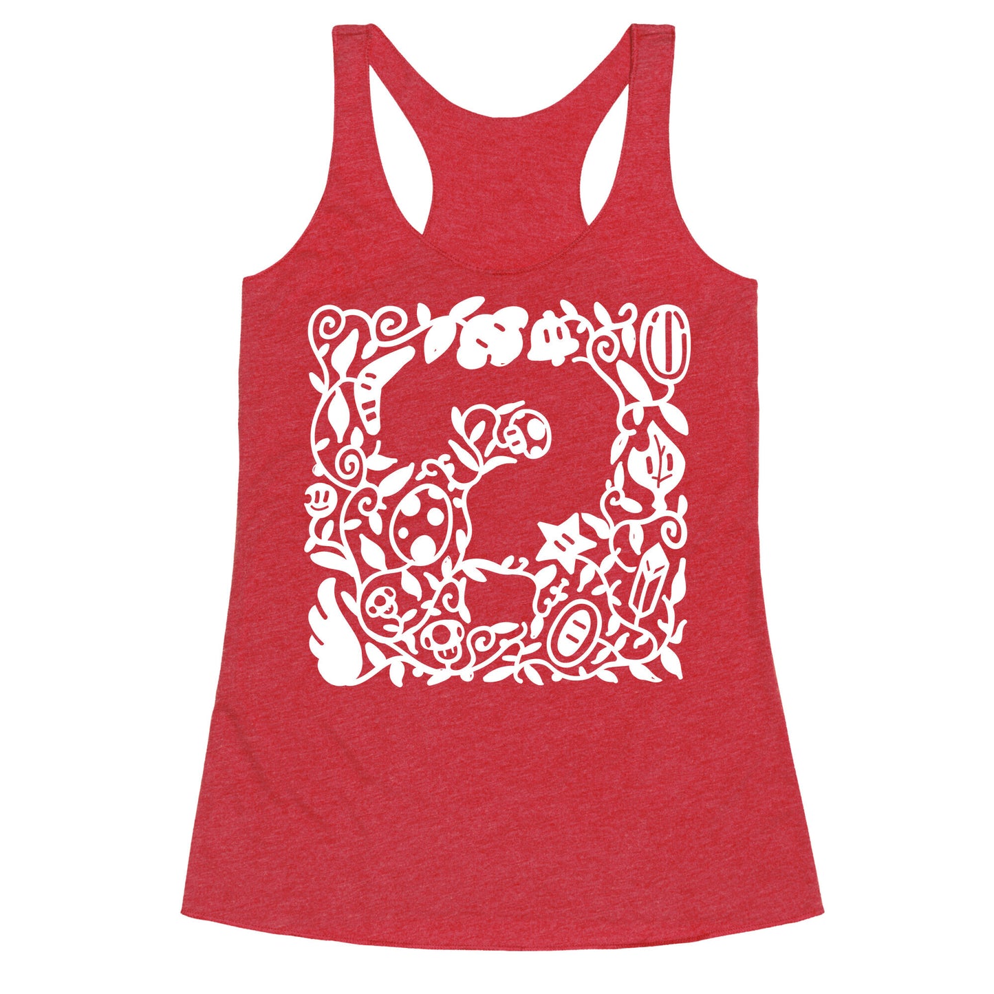 Floral Question Block Racerback Tank