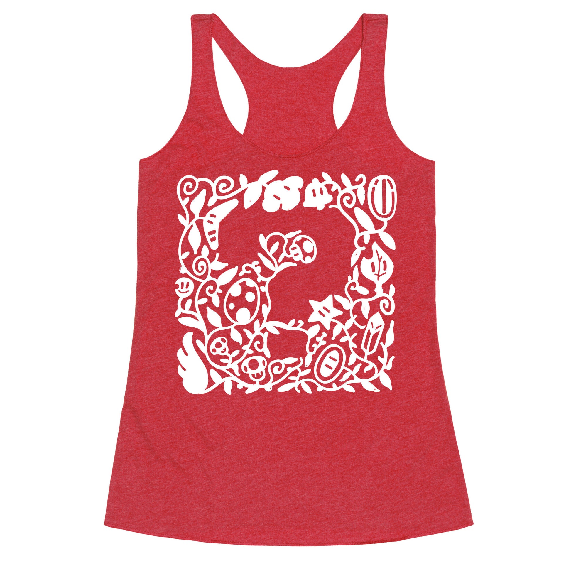 Floral Question Block Racerback Tank