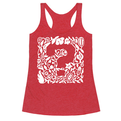 Floral Question Block Racerback Tank