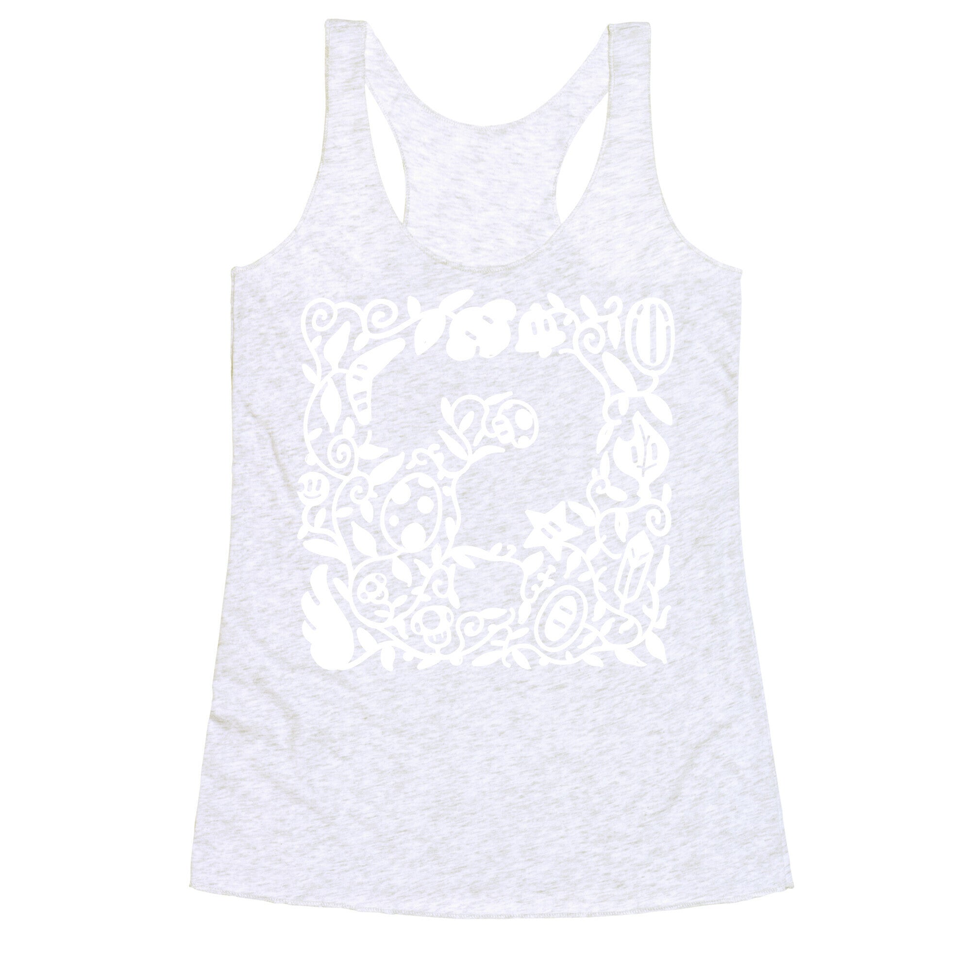 Floral Question Block Racerback Tank