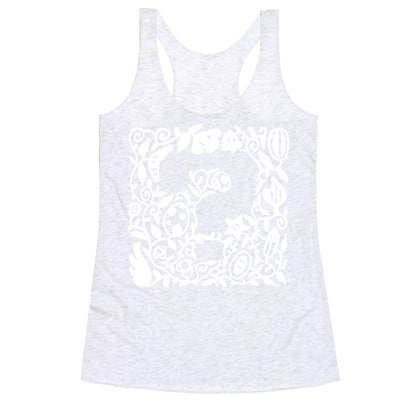 Floral Question Block Racerback Tank