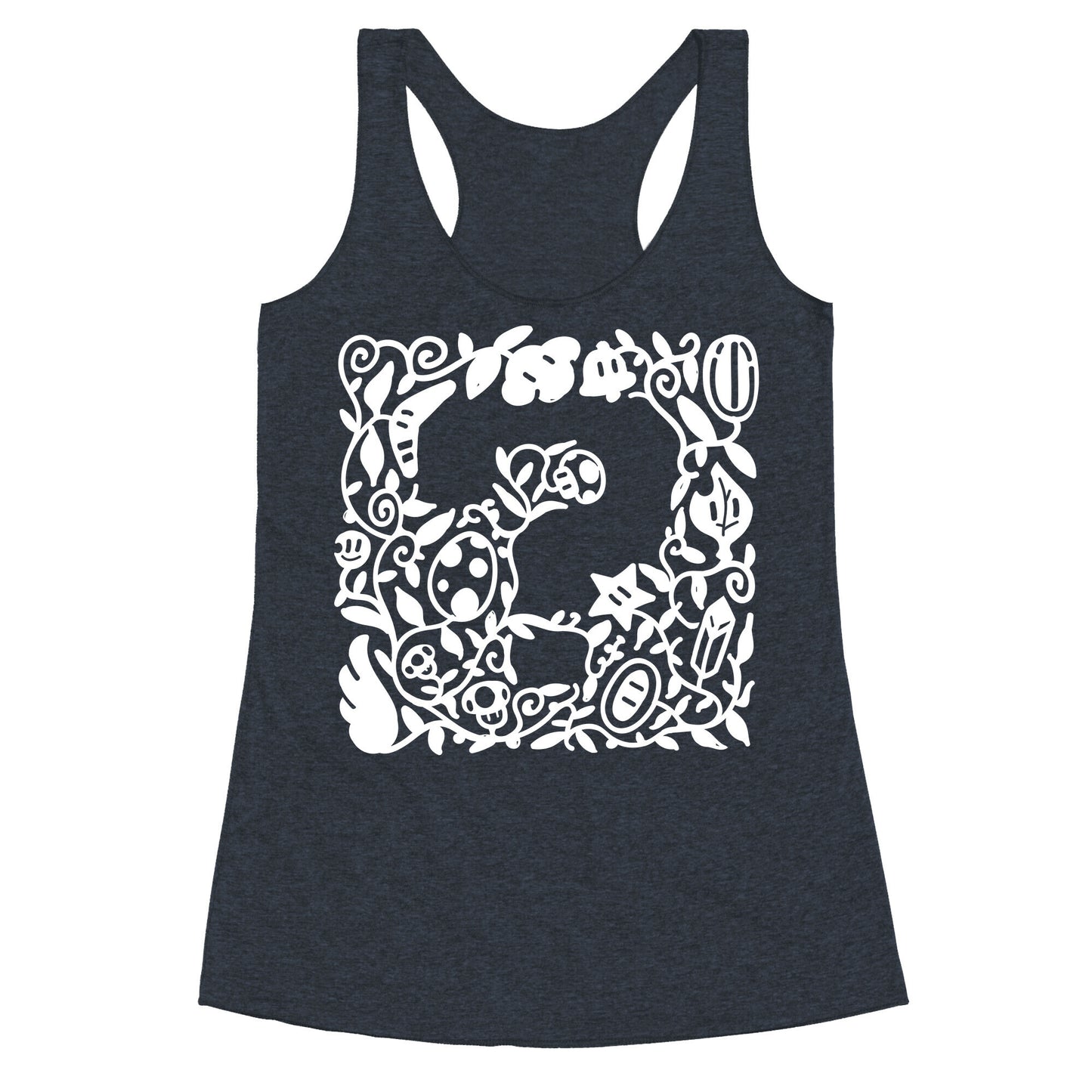 Floral Question Block Racerback Tank