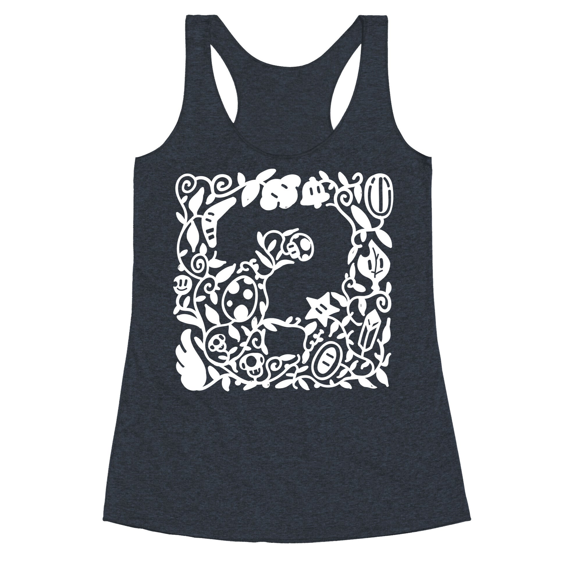 Floral Question Block Racerback Tank