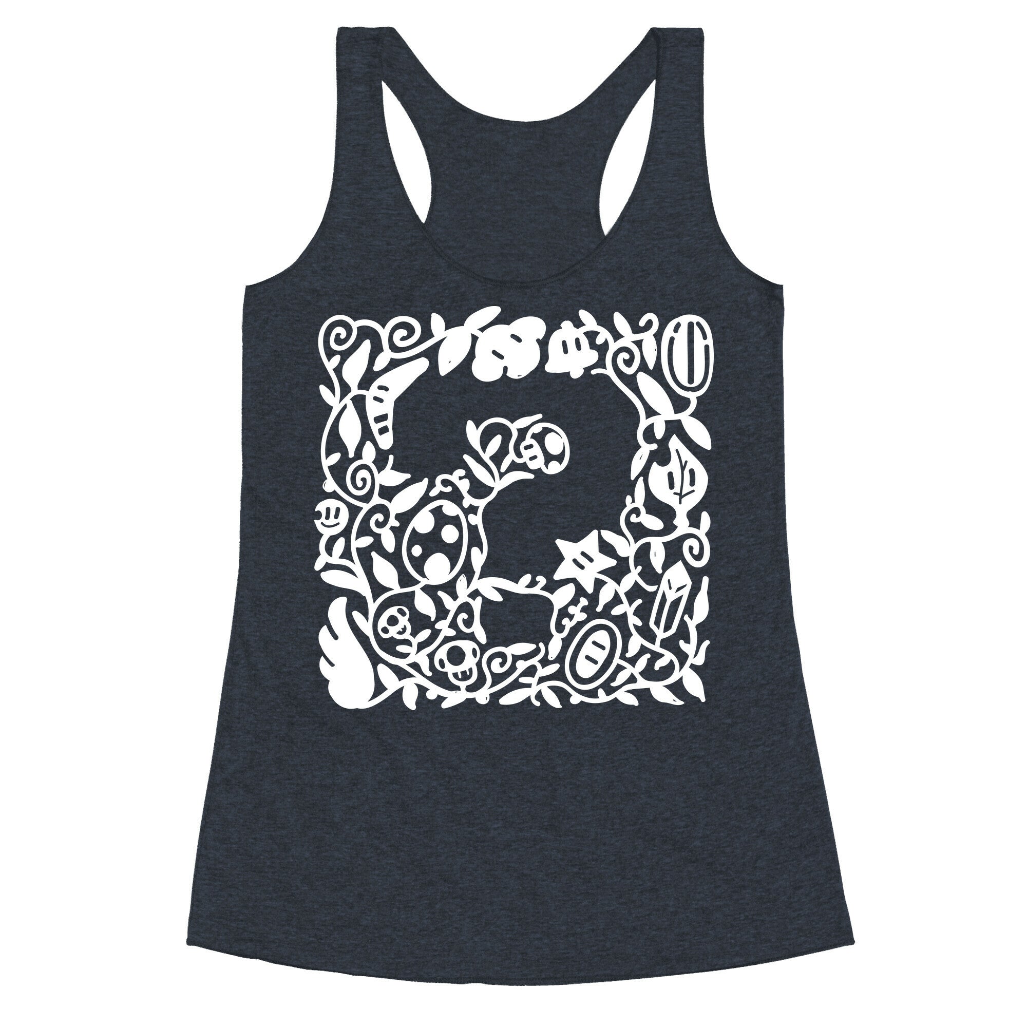 Floral Question Block Racerback Tank