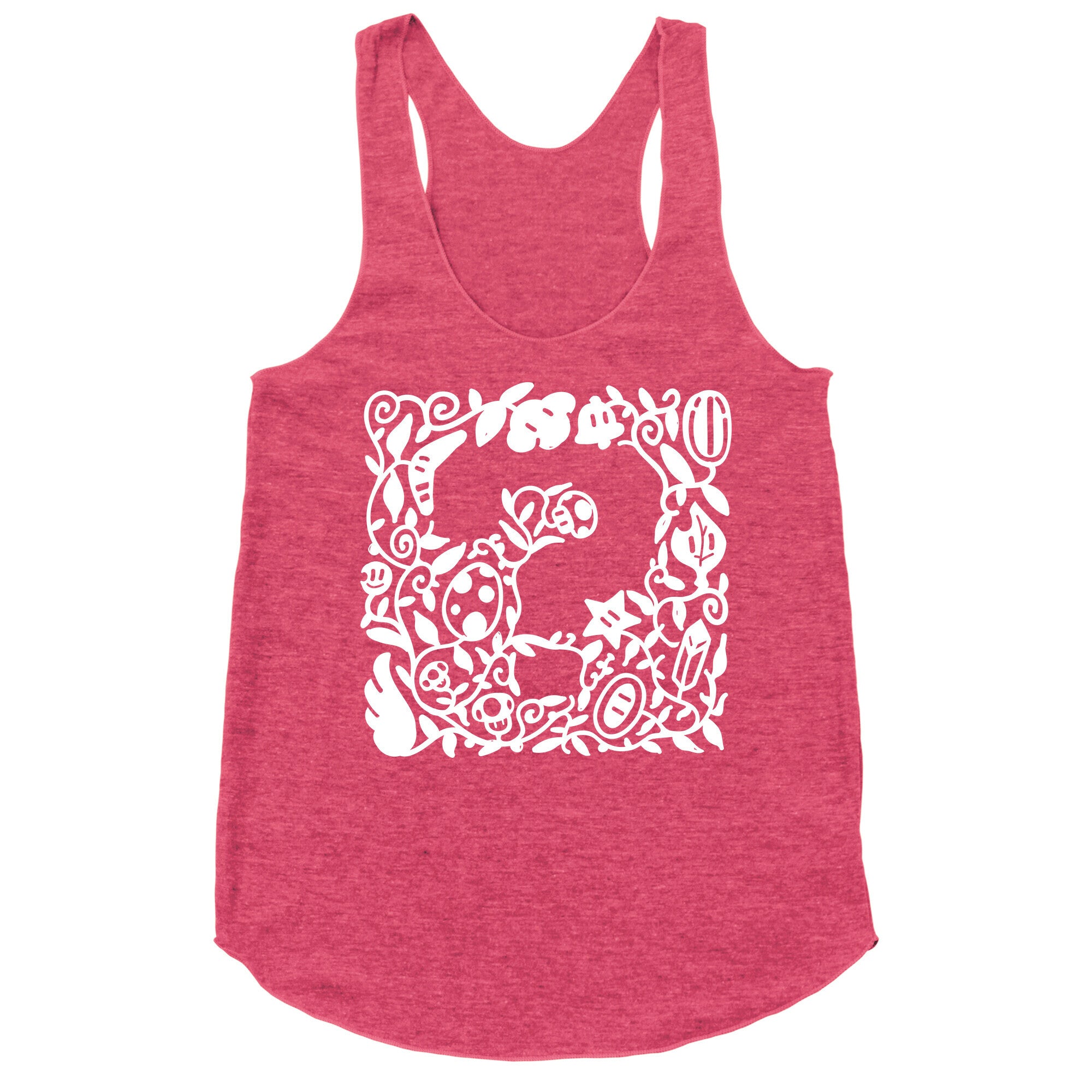 Floral Question Block Racerback Tank