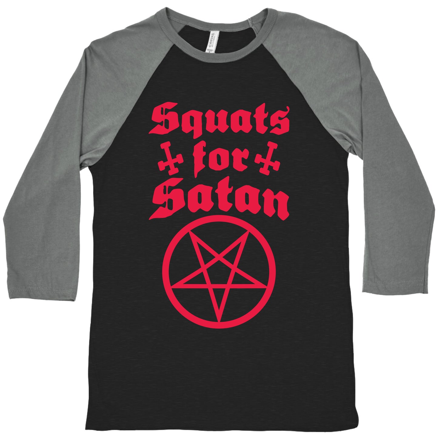 Squats For Satan Baseball Tee