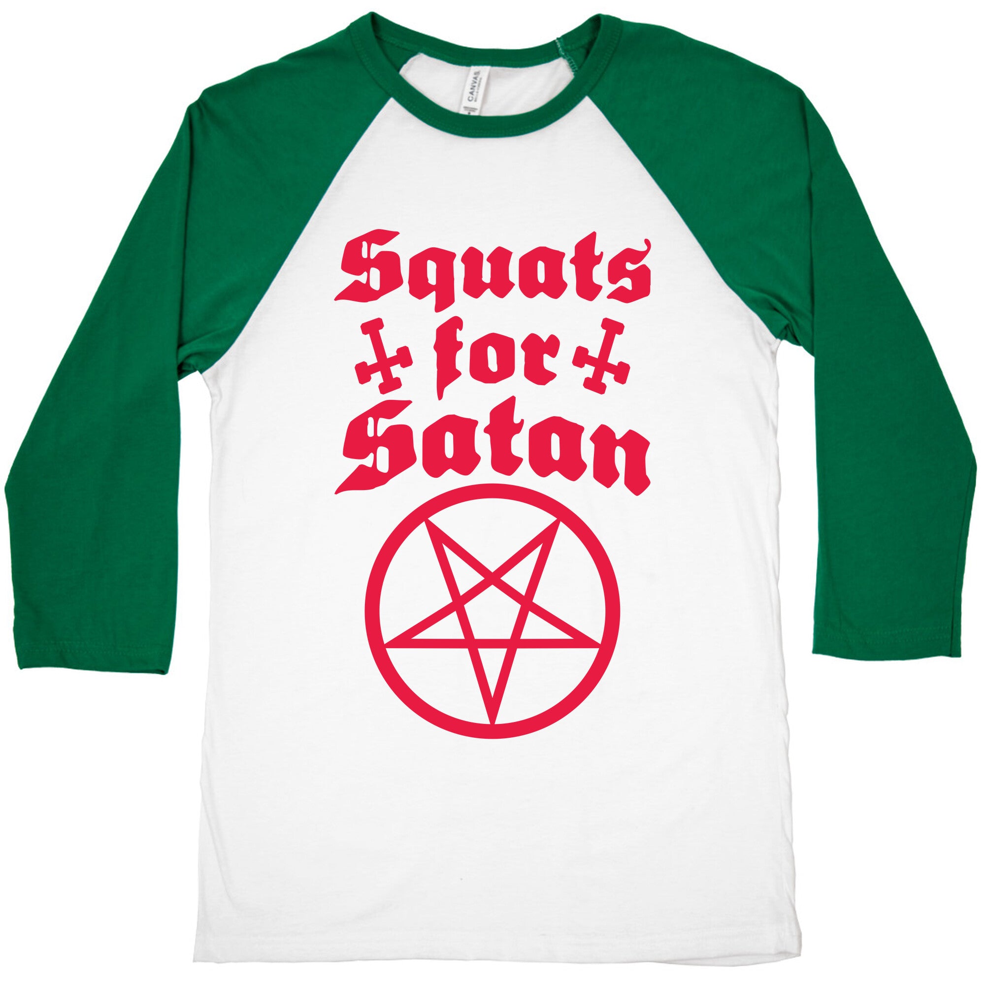 Squats For Satan Baseball Tee