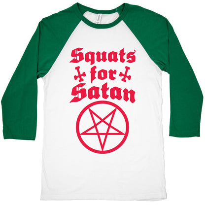 Squats For Satan Baseball Tee
