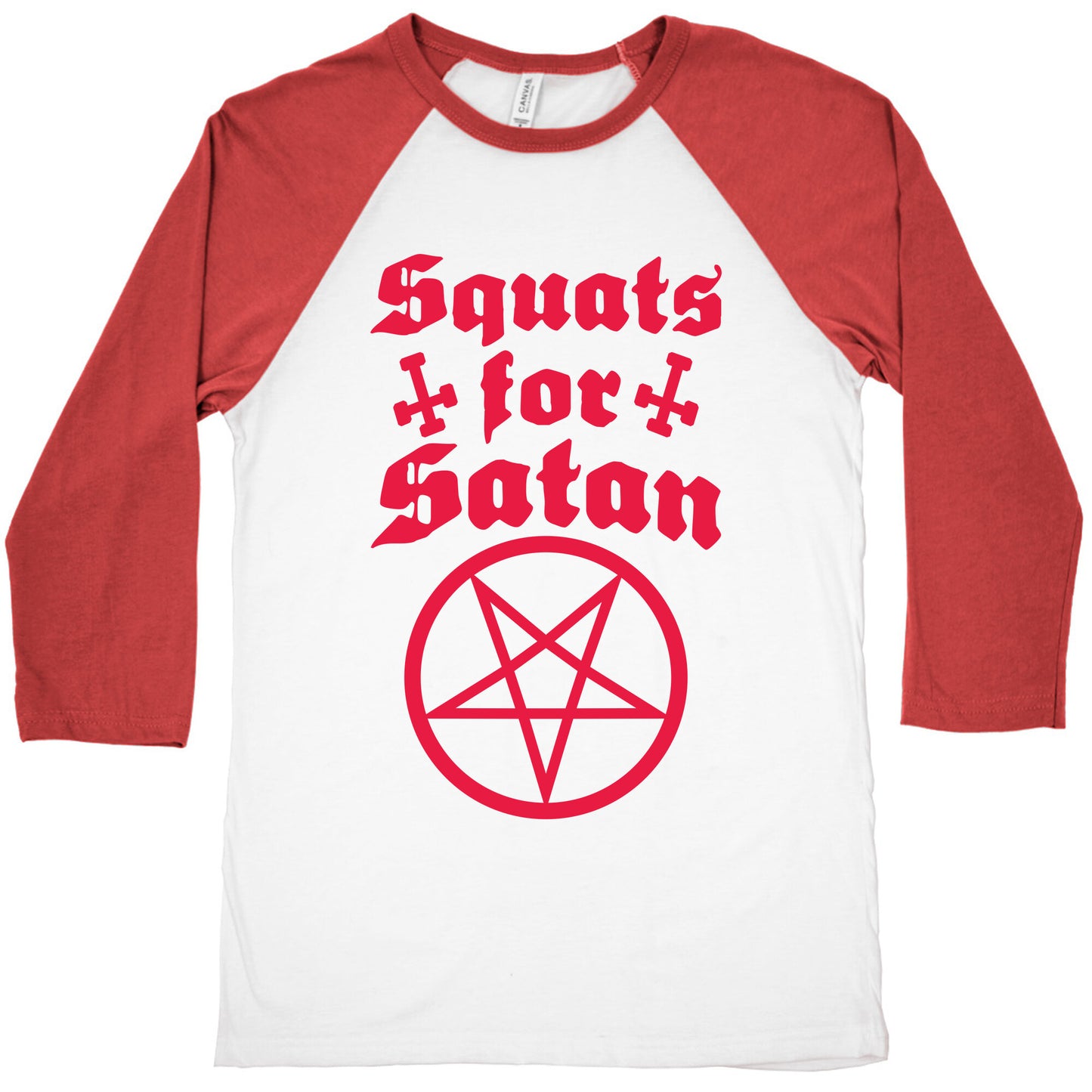 Squats For Satan Baseball Tee