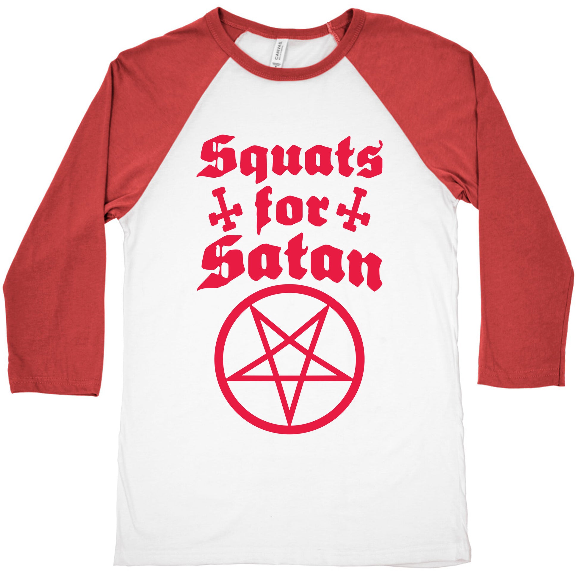 Squats For Satan Baseball Tee