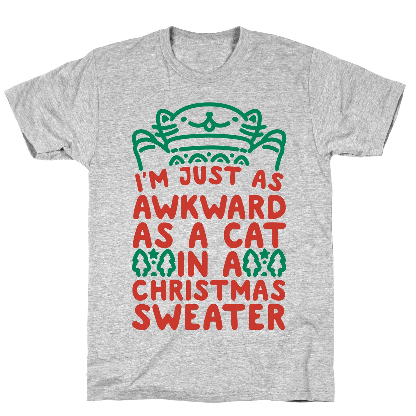 Awkward As A Cat In A Christmas Sweater T-Shirt
