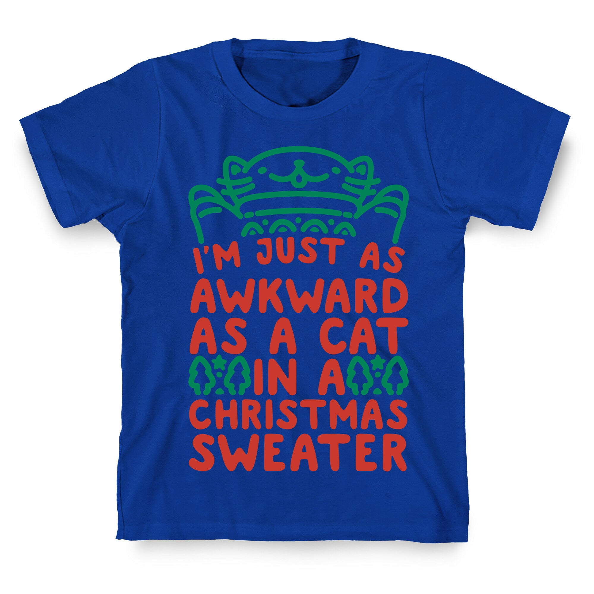 Awkward As A Cat In A Christmas Sweater T-Shirt