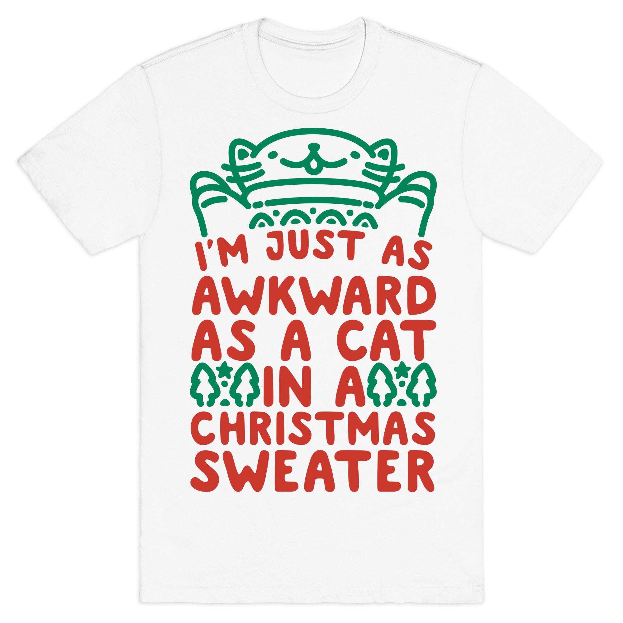 Awkward As A Cat In A Christmas Sweater T-Shirt