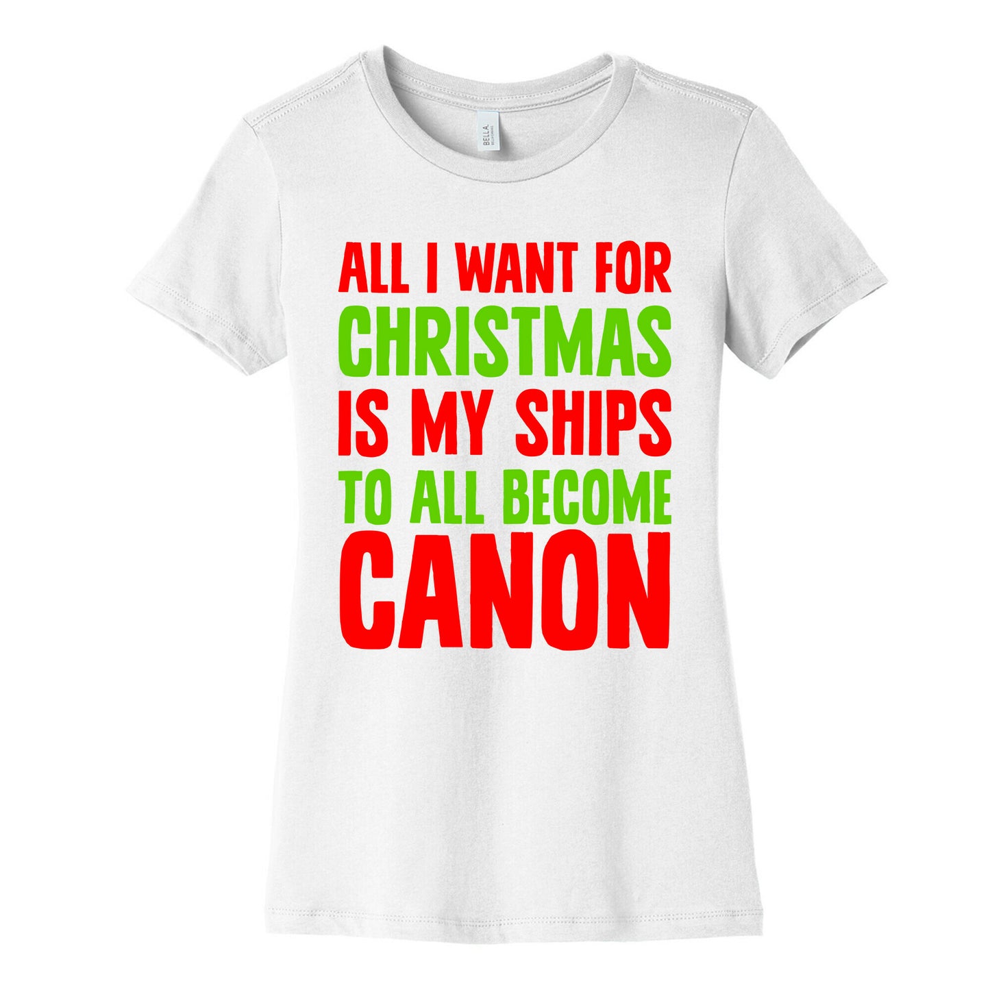 All I Want For Christmas Is My Ships To All Become Canon Women's Cotton Tee
