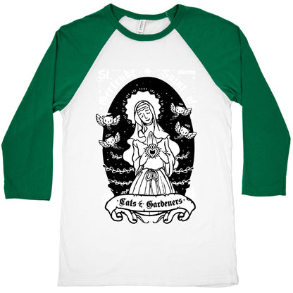 Saint Gertrude of Cats Baseball Tee