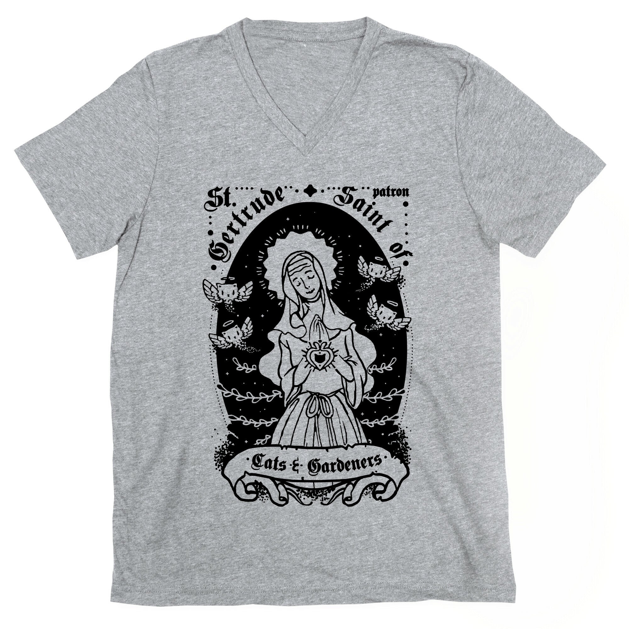 Saint Gertrude of Cats V-Neck