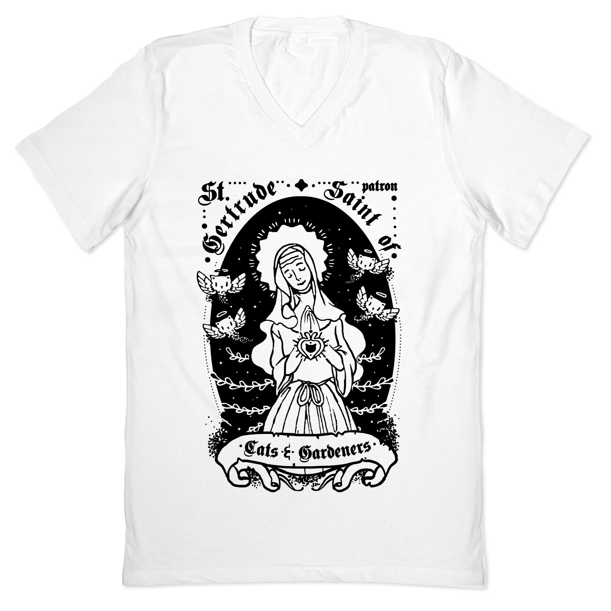 Saint Gertrude of Cats V-Neck