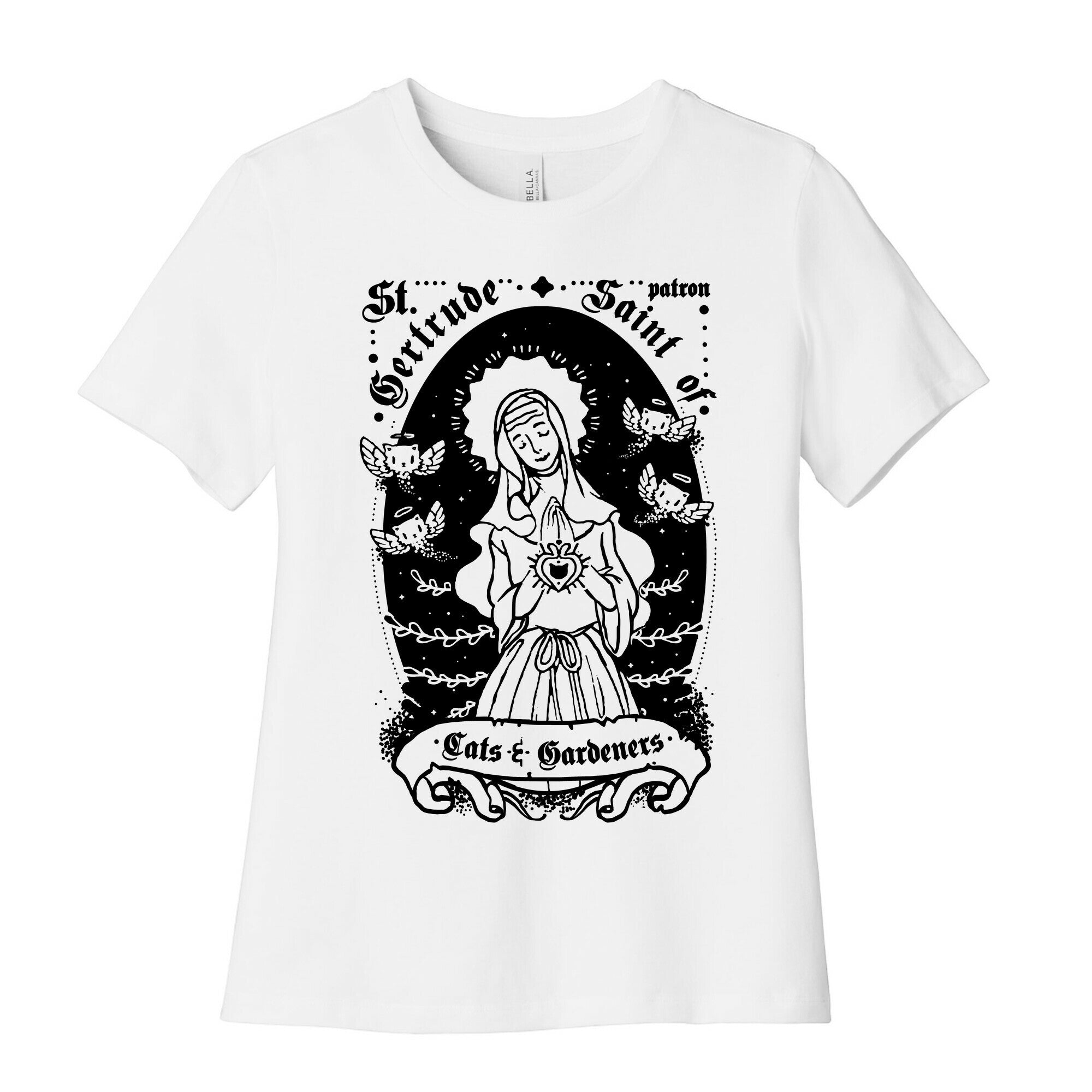 Saint Gertrude of Cats Women's Cotton Tee