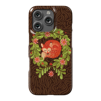 Sleeping Fox Wreath Phone Case