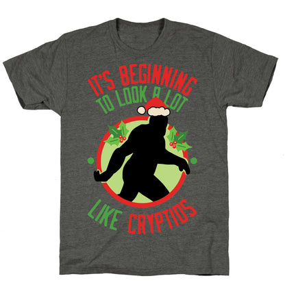 It's Beginning To Look A Lot Like Cryptids (Bigfoot) Unisex Triblend Tee