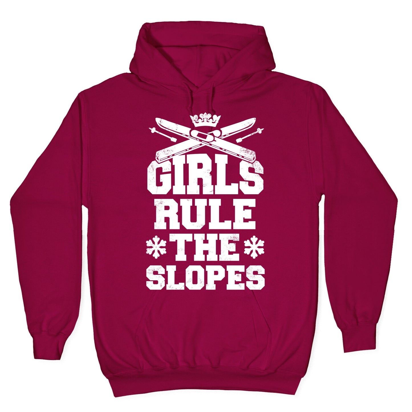 Girls Rule The Ski Slopes Vintage Style Hoodie