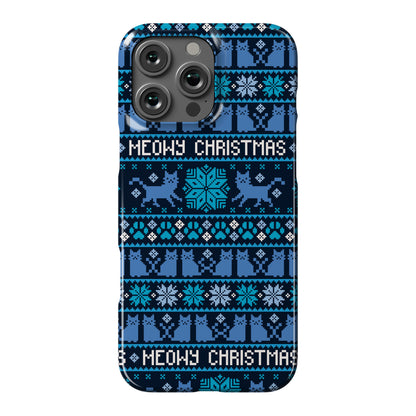 Meowy Christmas Cat Sweater Pattern Phone Case