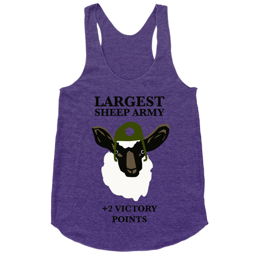 Largest Sheep Army Racerback Tank