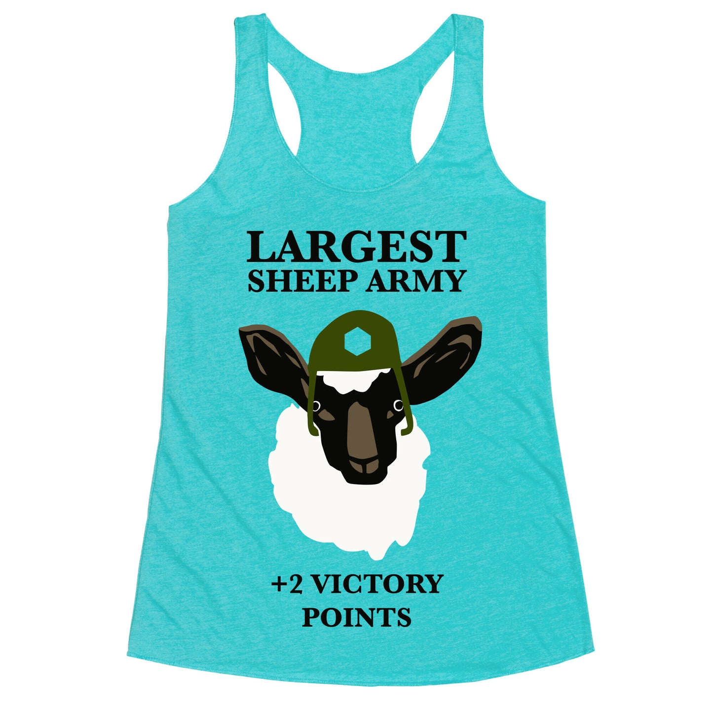 Largest Sheep Army Racerback Tank