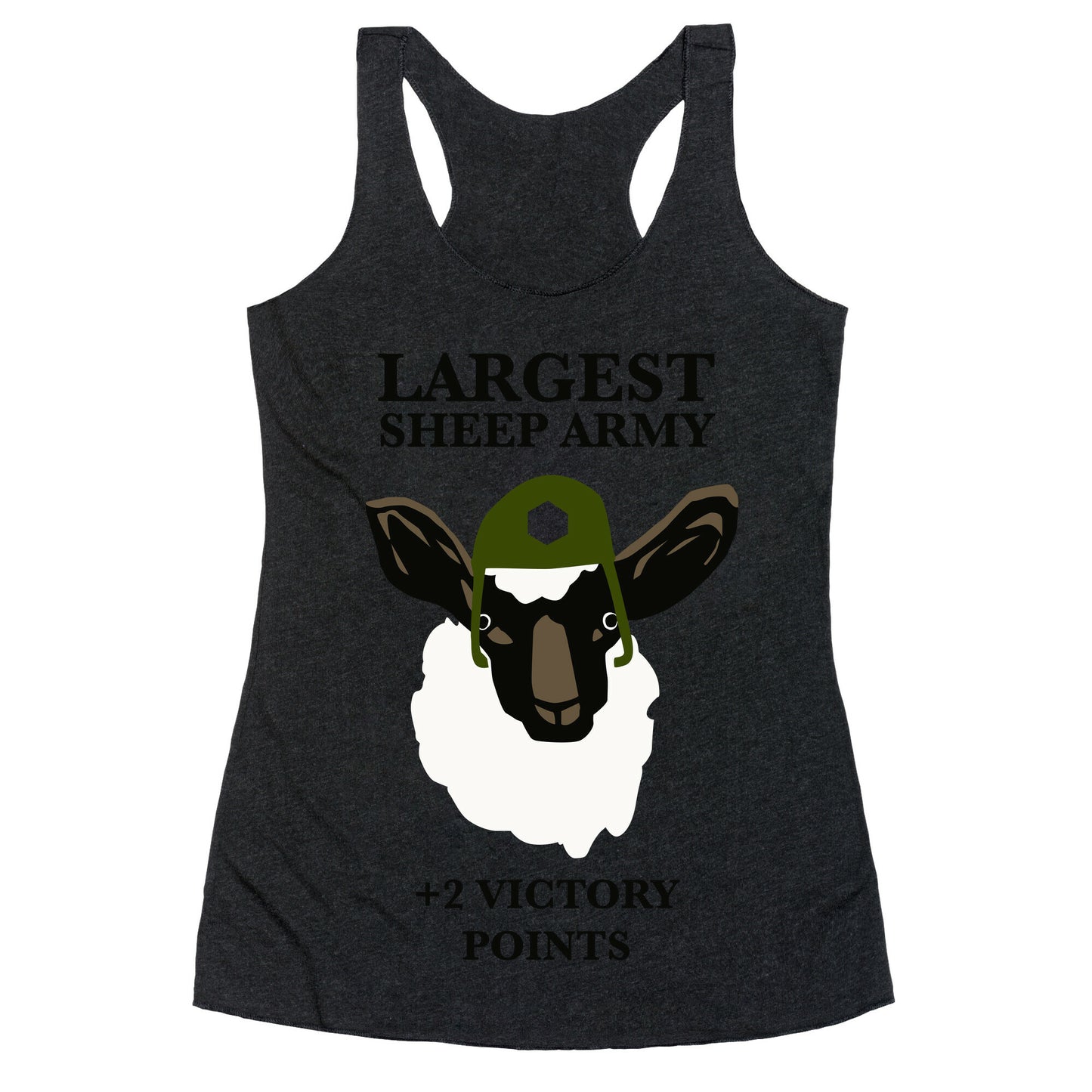 Largest Sheep Army Racerback Tank